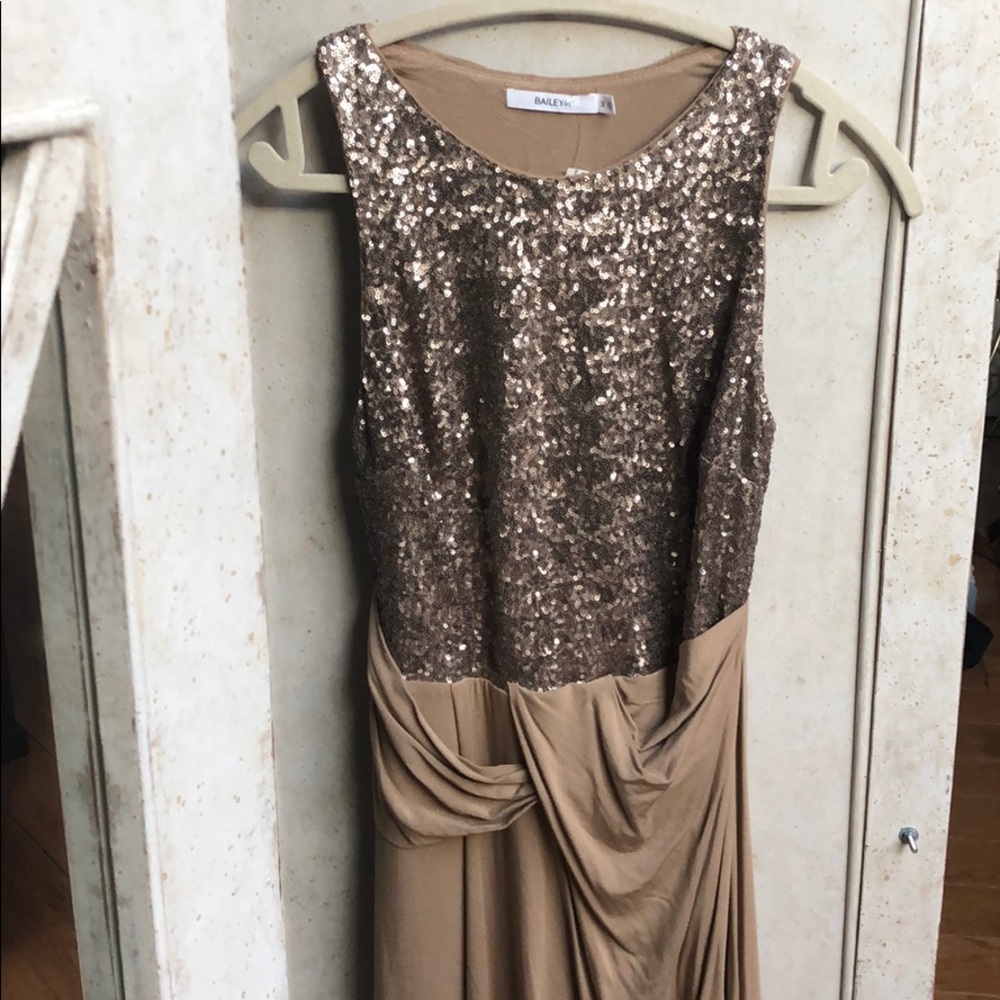 Bailey 44 Tan Sequins Sleeveless Dress, NWT, M